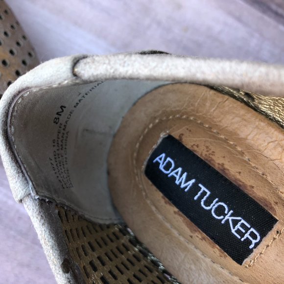 Adam Tucker Metallic Gold Harvard Leather Loafers - Picture 3 of 5